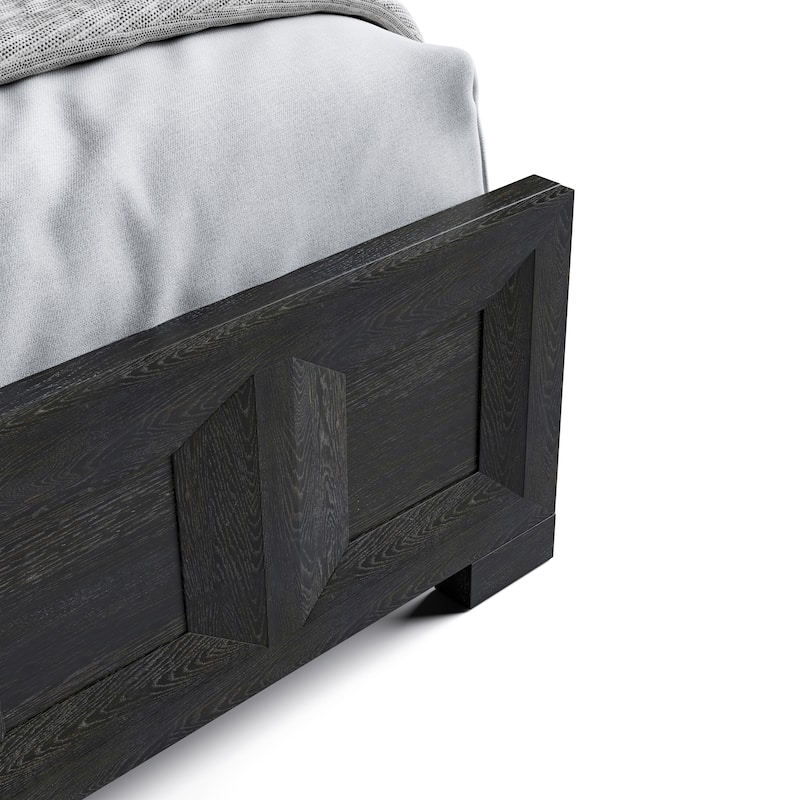 Furniture of America Durem Modern Classic 3-Piece Solid Wood Panel Bedroom Set with 2-Drawer Oversized Nightstand