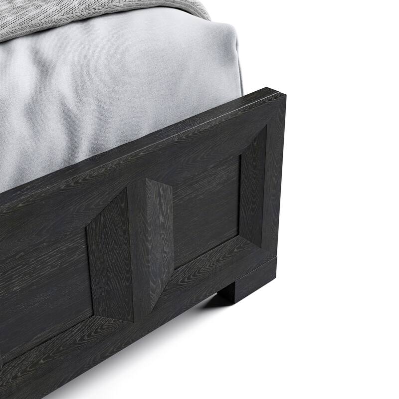 Furniture of America Durem Modern Classic 3-Piece Solid Wood Panel Bedroom Set with 3-Drawer Nightstand
