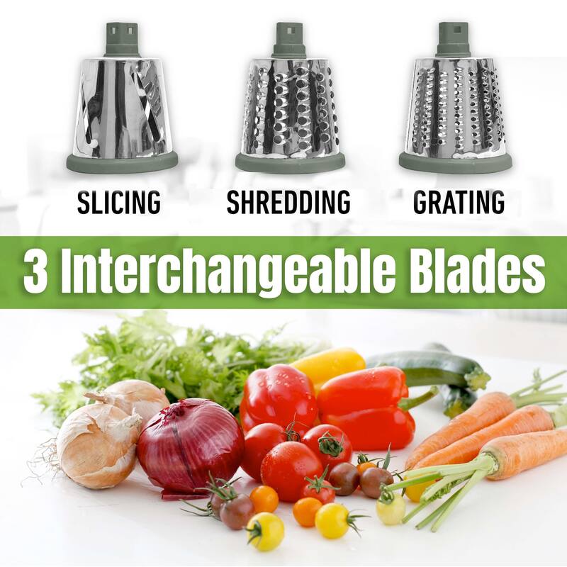 NutriSlicer Vegetable Slicer Cheese Grater Potato Slicer Salad Chopper with Suction Base