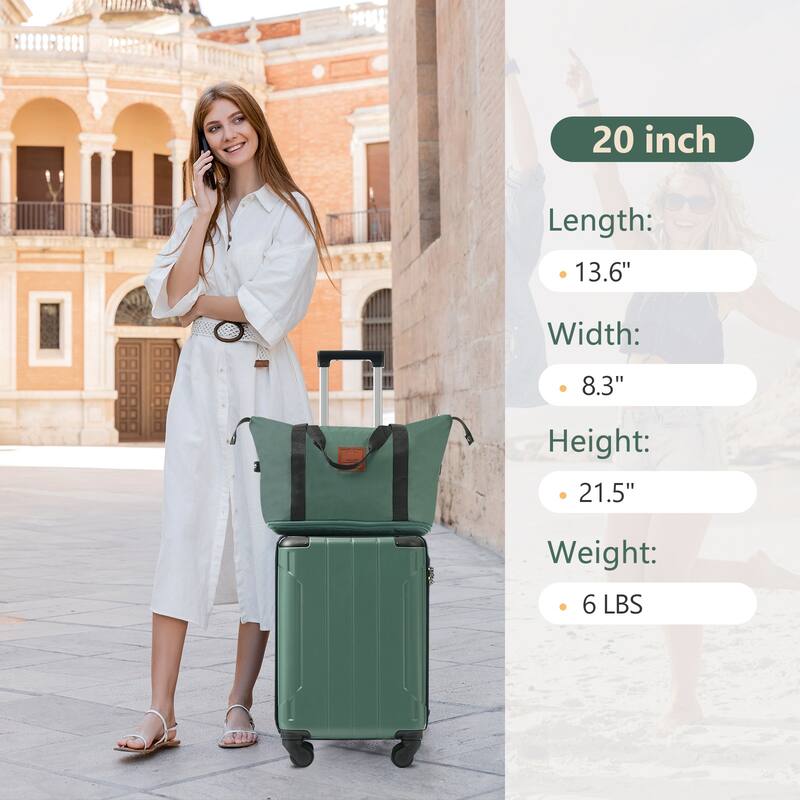 20"Carry On Luggage Set 3 Piece with Spinner Wheels, Lightweight Hardshell ABS Suitcase for Weedend Getaways, Business Travel