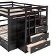 preview thumbnail 25 of 43, Roomfitters Full-Over-Full Bunk Bed with Twin Trundle, Staircase, Sturdy Wooden Frame, Safety Guardrails, Space-Saving