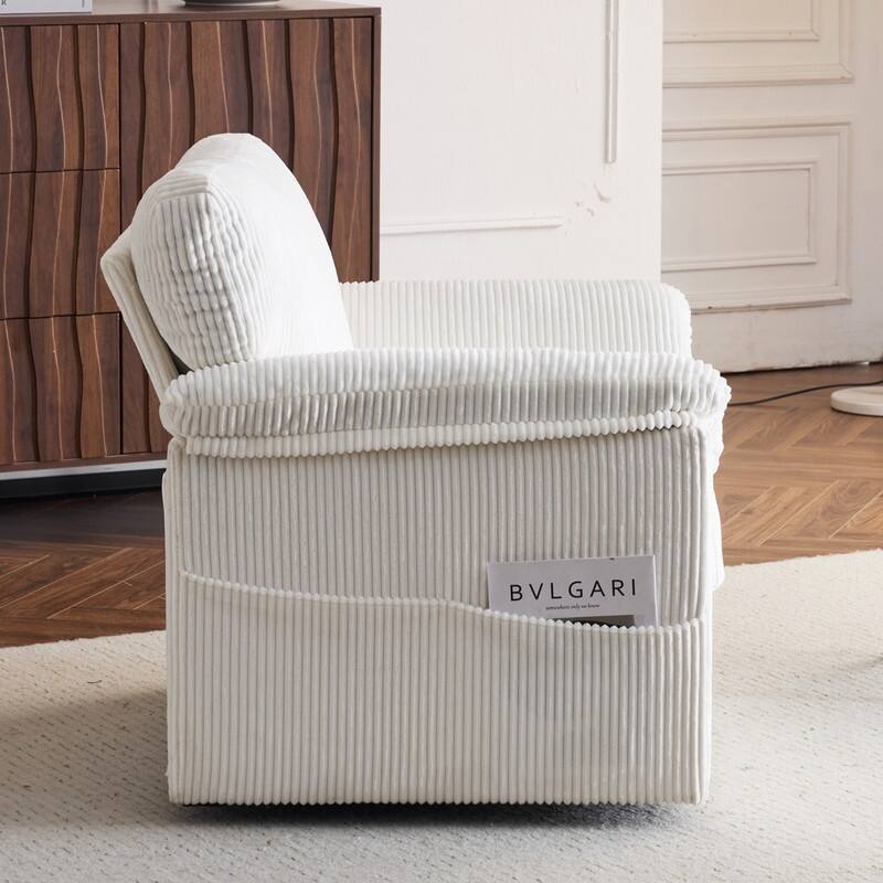 33" Corduroy Swivel Single Sofa Chair