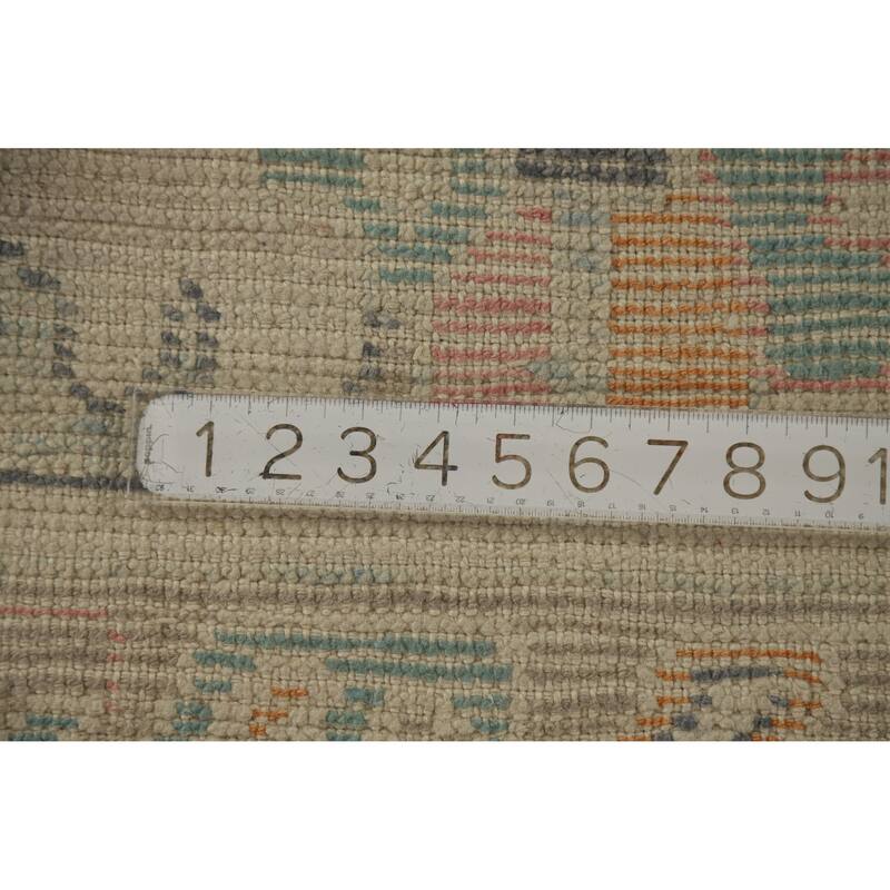 Hand Knotted Oriental 100% Wool Carpet Transitional All-Over Greys & Charcoal Oushak Area Rug - 12' 8'' X 8' 7''