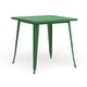 preview thumbnail 17 of 28, 31.5-inch Square Metal Indoor/Outdoor Cafe Table Green Finish