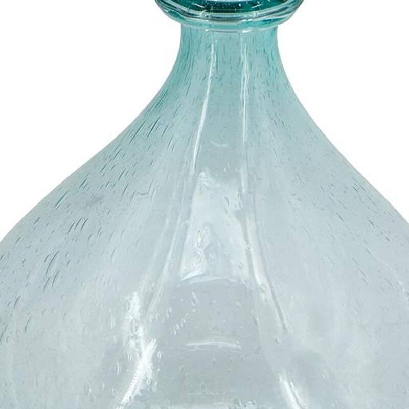 10" Aqua Bubble Glass Round Table Vase - 7.90
