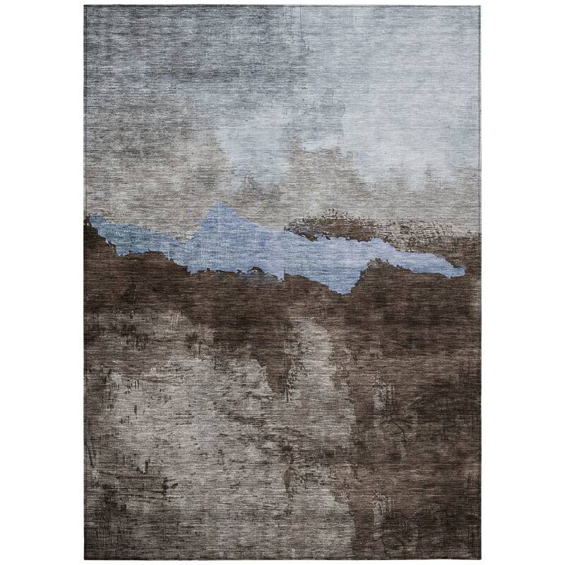 HomeRoots Abstract Transitional Rectangle Outdoor Rug
