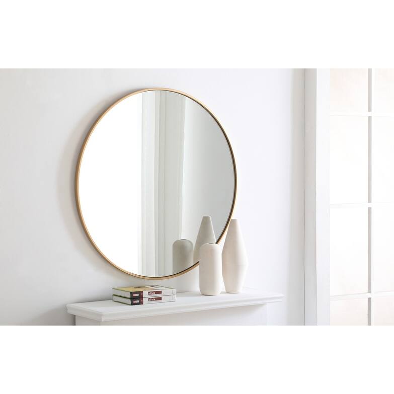 Strick & Bolton Prine Metal Frame Round Mirror