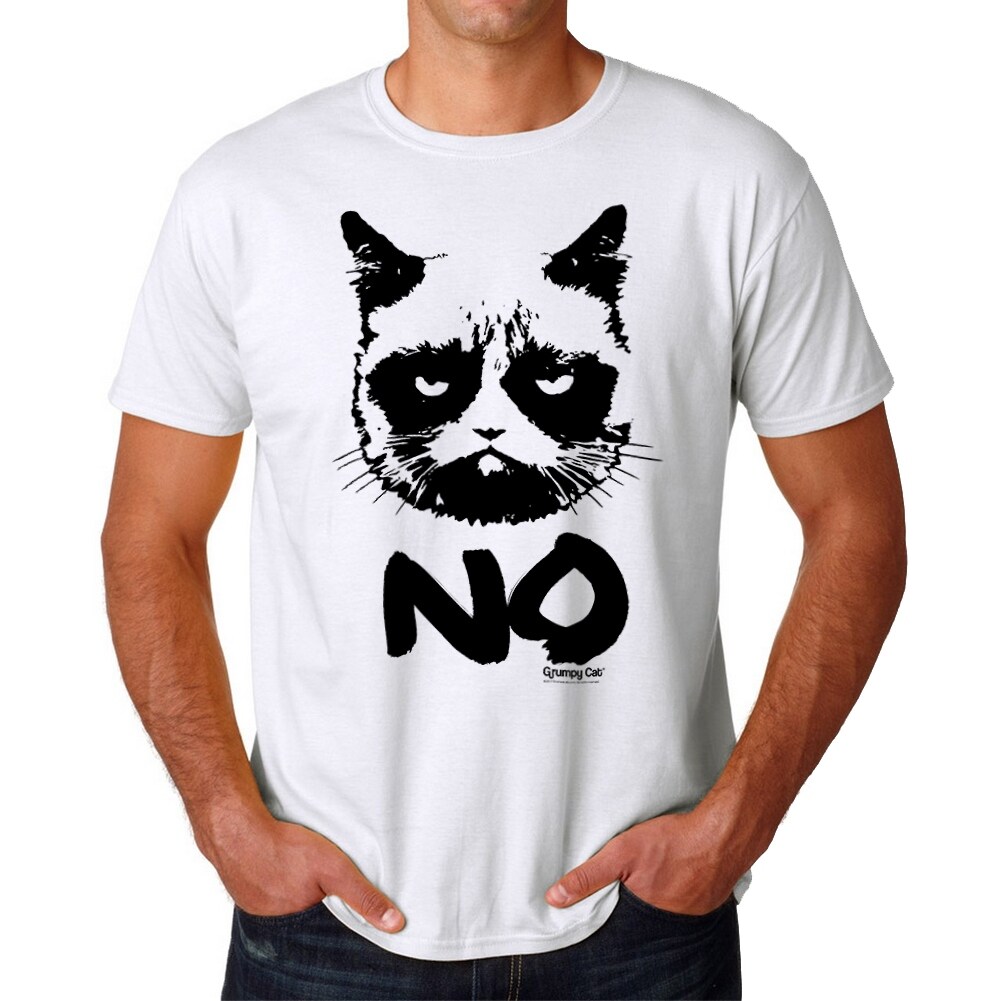 Shop Grumpy Cat Grumpy No Men S White Funny T Shirt On Sale