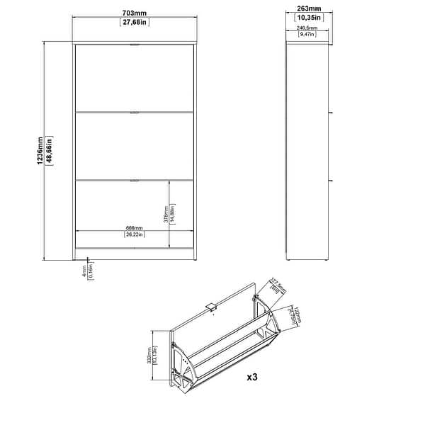 Porch & Den Cambria Scandinavian 3Drawer Shoe Storage Bed