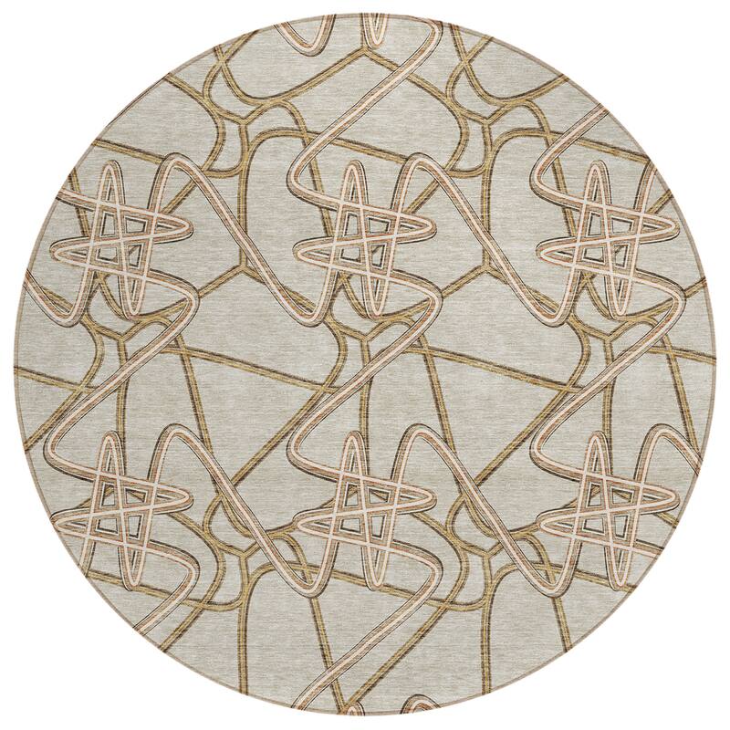 Machine Washable Indoor/ Outdoor Contemporary Links Chantille Rug