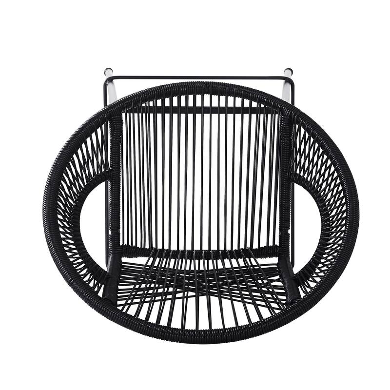 Ferrara Outdoor Patio Teal Faux Wicker Barstool (Excluding the table)