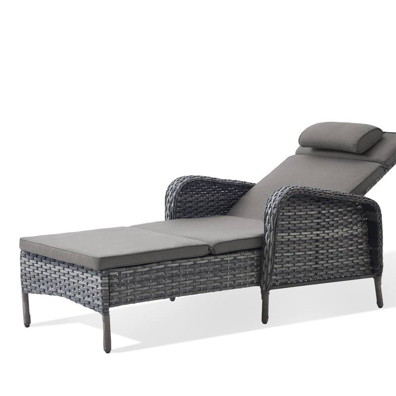 Outdoor Chaise Lounge Chairs for Outside Grey - Blue