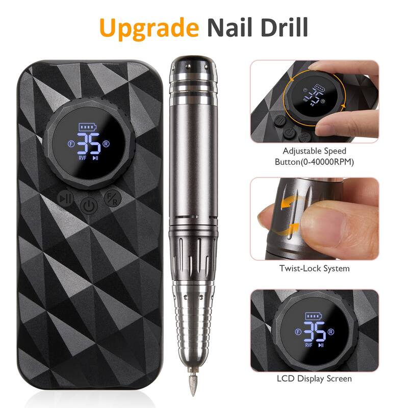 40000RPM Electric Nail Drill - N/A