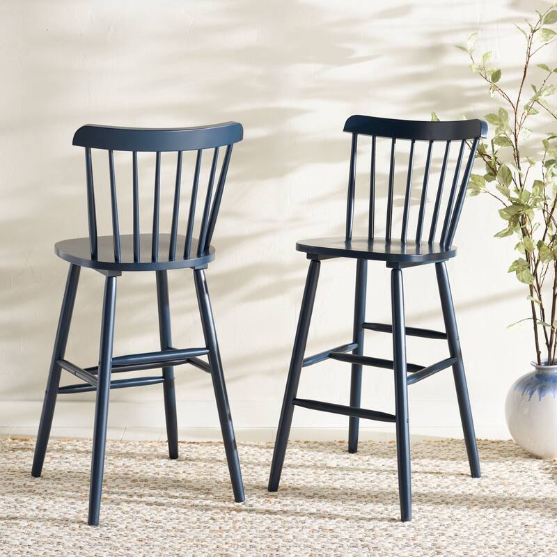SAFAVIEH Aida 30-inch Spindle Farmhouse Bar Stool (Set of 2) - 19.9" x 19.8" x 38" - 20"W x 20"D x 43"H