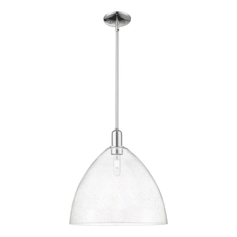 Innovations Lighting Endless Possibilities Arcadia - Berkshire Glass - 1 Light 16" Stem Hung Mini Pendant - Polished Chrome/Seedy
