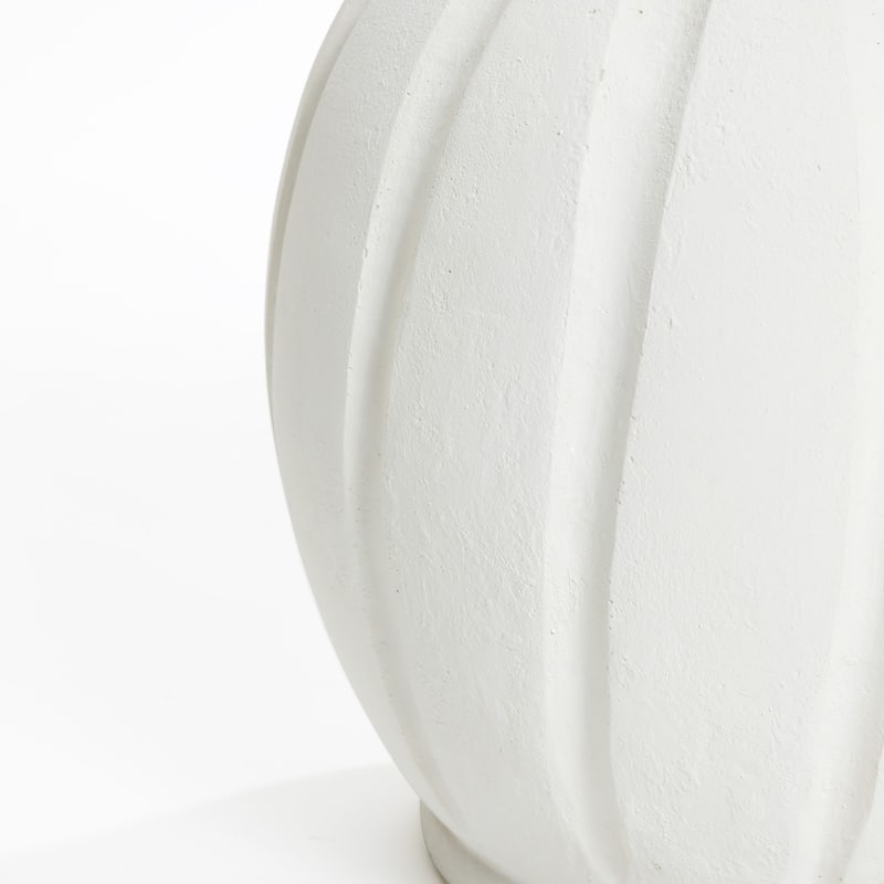 Modern White MgO 15-Inch Tall Round Vase