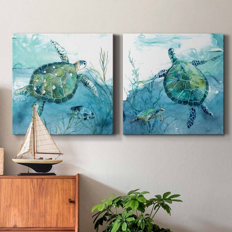 Delray Sea Turtle I-Premium Gallery Wrapped Canvas - Ready to Hang