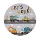 preview thumbnail 7 of 6, Kids Rug for Nursery Construction Road Play Mat with Cranes and Trucks 5'3" Round