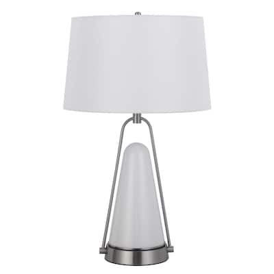 Birchmore 28.75" Height Brushed Steel Metal/Glass Table Lamp - One Size