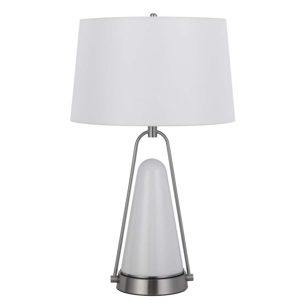 Birchmore 28.75" Height Brushed Steel Metal/Glass Table Lamp - One Size