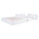 preview thumbnail 16 of 25, Full Size Wood Daybed with Fence Guardrails and 2 Drawers Split into Independent Floor Bed and Daybed, Gray