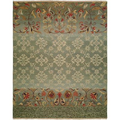 Transitional Multi-Colored Flatweave Wool Area Rug