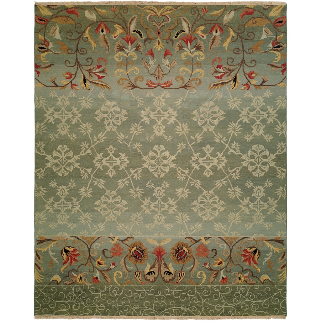 Transitional Multi-Colored Flatweave Wool Area Rug