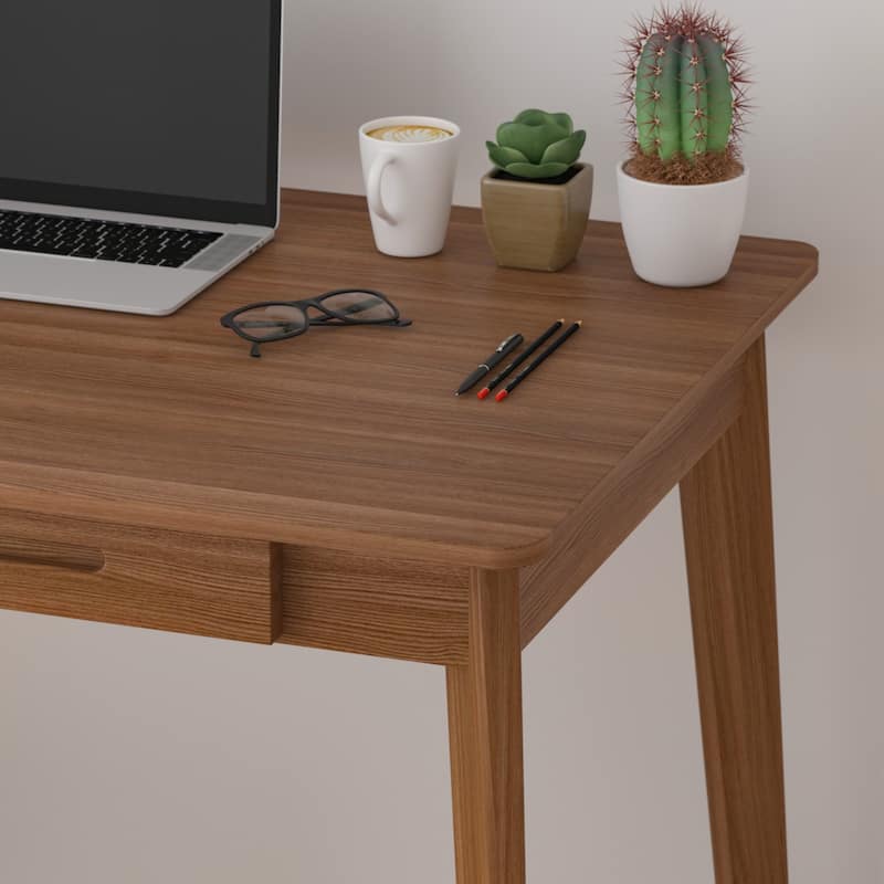 39.4"W Classic Home Office Desk, Writing Desk With Drawers