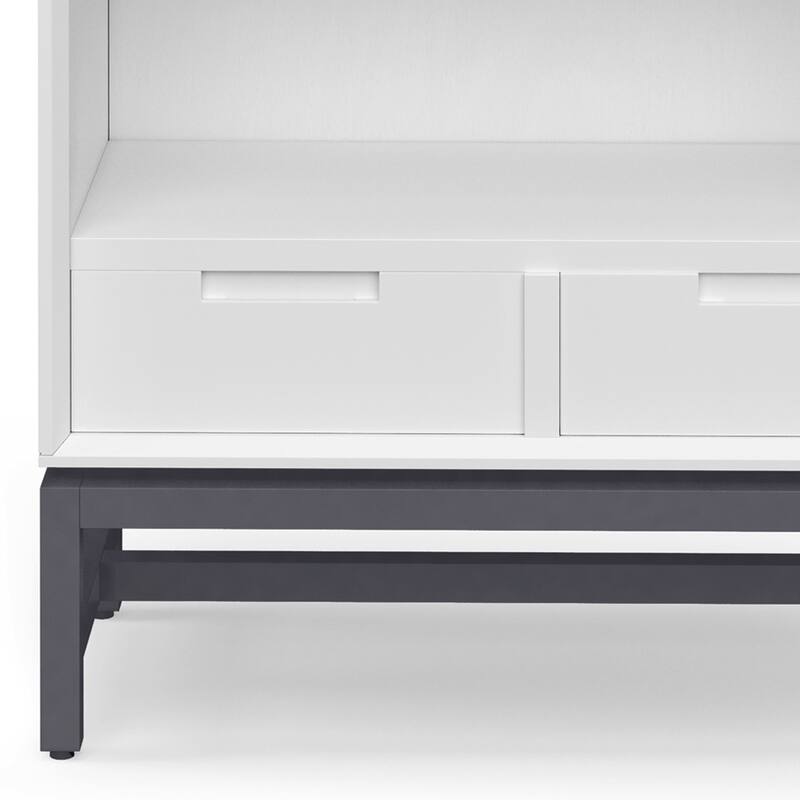 WYNDENHALL Devlin SOLID HARDWOOD and Metal 66x30 inch Rectangle Industrial Bookcase - 30"w x 14"d x 66" h
