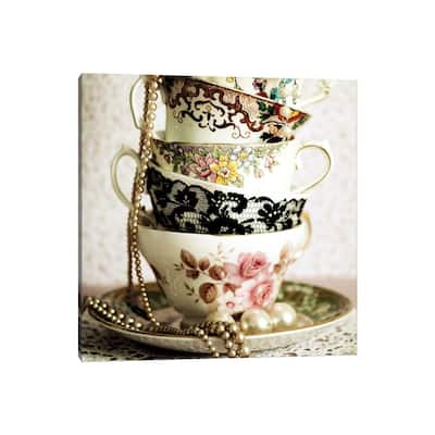 iCanvas "Antique Cups And Saucers With Pearls I" by Tom Quartermaine Canvas Print