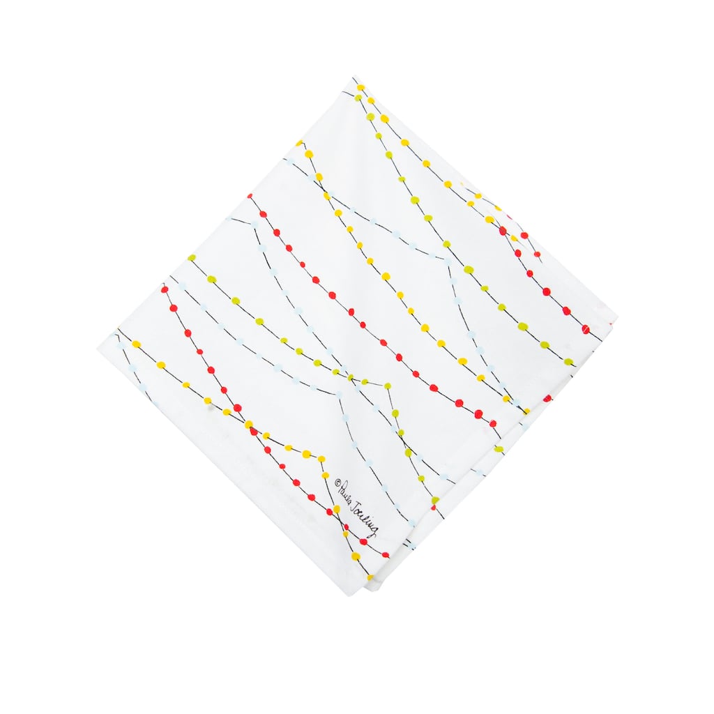 Christmas Lights Printed Holiday Napkin Set of 6 - Set of 6