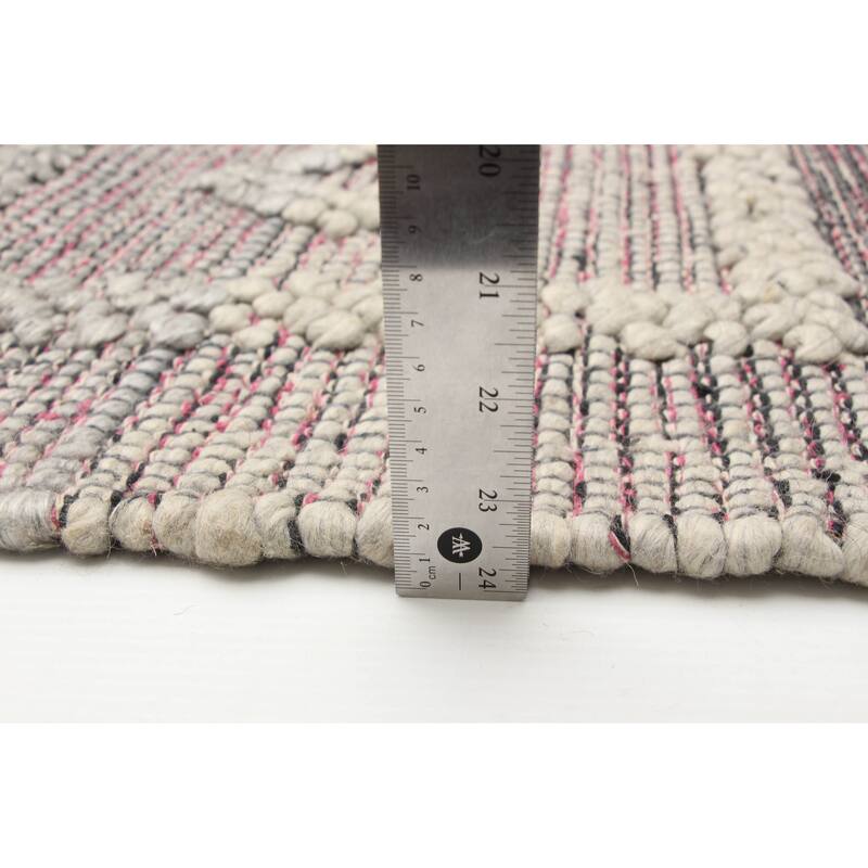 ECARPETGALLERY Braid weave Sienna Grey Wool Rug - 6'1 x 9'4