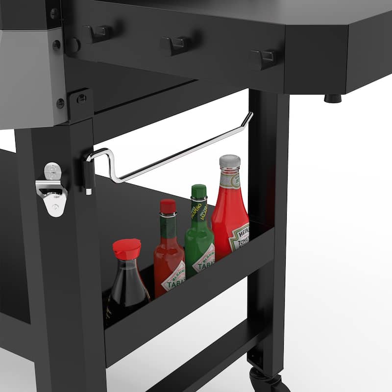 Royal Gourmet 34-Inch 4-Burner Propane Gas Griddle with Hood , Black