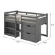 preview thumbnail 4 of 9, Wooden Twin Size Loft Bed with Built-in Drawers and Bookshelf