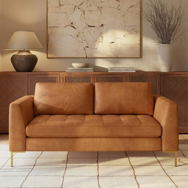 Poly & Bark Calle 75" Genuine Italian Leather Apartment Sofa