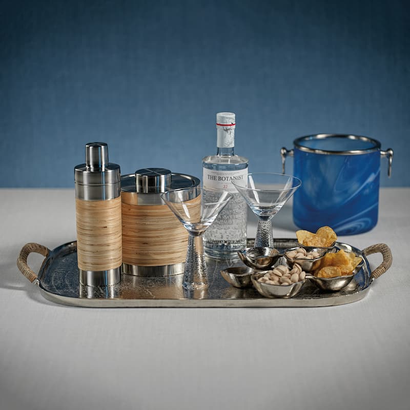 Timaru Rattan and Matt Steel Ice Bucket