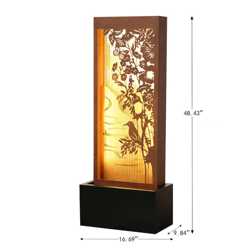 3-Layer Icebird Scenery Outdoor Garden Water Fountain - 48.5" - Warm White