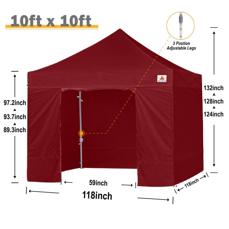 ABCCANOPY Commercial Instant Shade Metal Pop-Up Canopy - 10ftx10ft