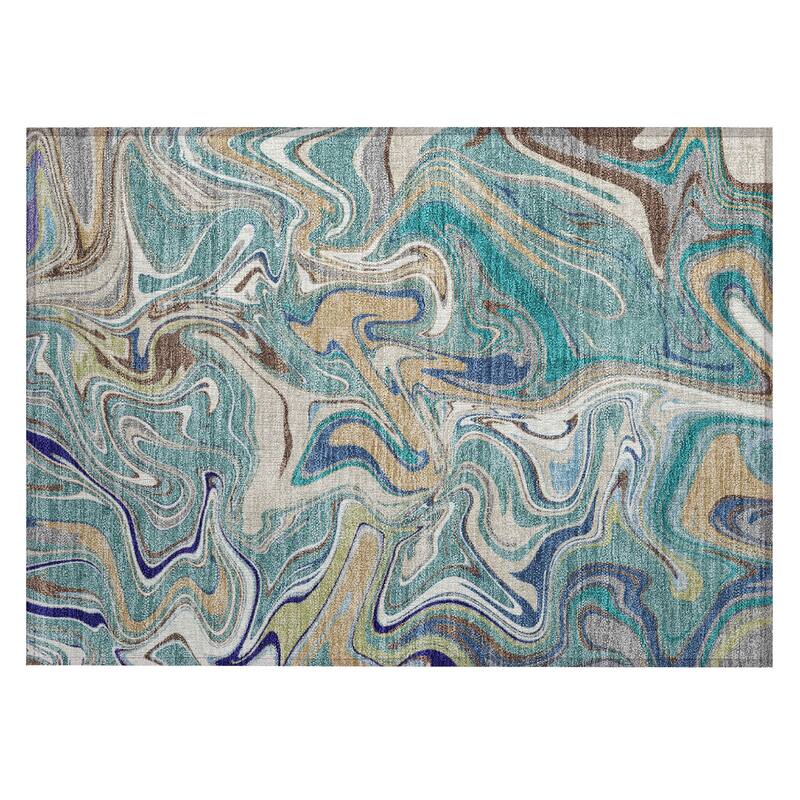 Machine Washable Indoor/ Outdoor Contemproary Fusion Chantille Rug