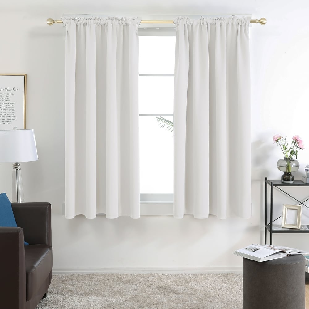 Deconovo Solid Rod Pocket Curtain Panel Pair (2 Panel)