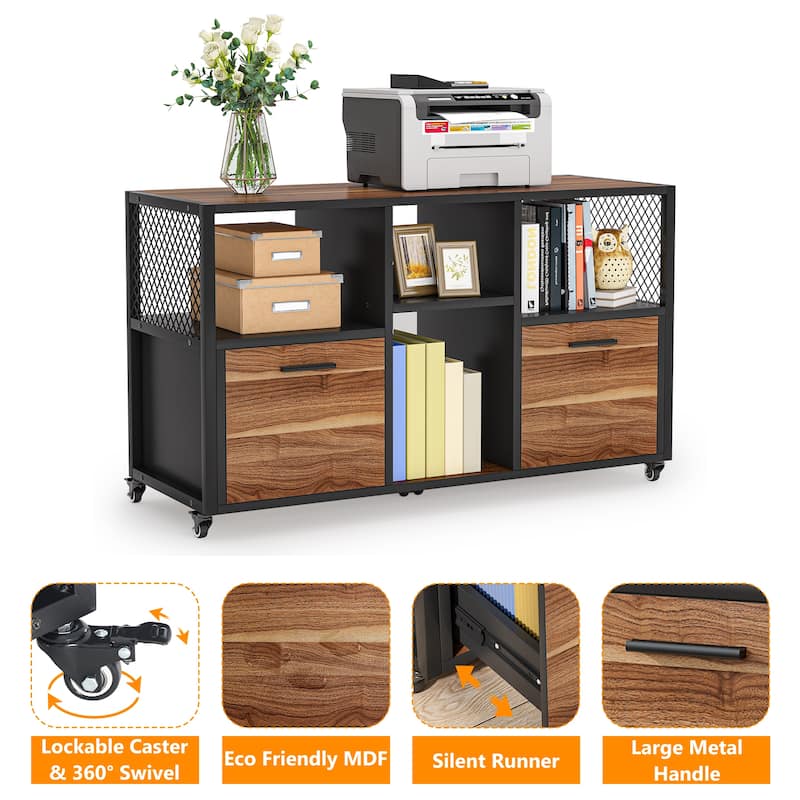 Large Lateral File Cabinets Mobile Filing Cabinet for Home Office