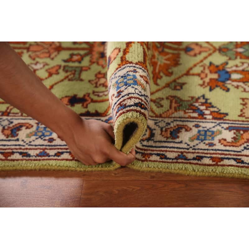 Light Green Oushak Accent Rug Hand-Knotted Wool Carpet - 2'11"x 4'11"