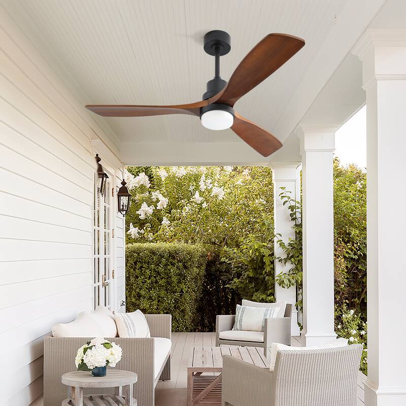 Sofucor 52 Inch Ceiling Fan with Light and Remote,Smart Optional,Quiet DC Motor for Bedroom Living Room Farmhouse Patio Porch