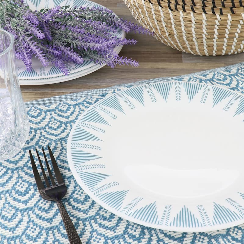 4 Piece 10 Inch Round Tempered Opal Glass Dinner Plate Set