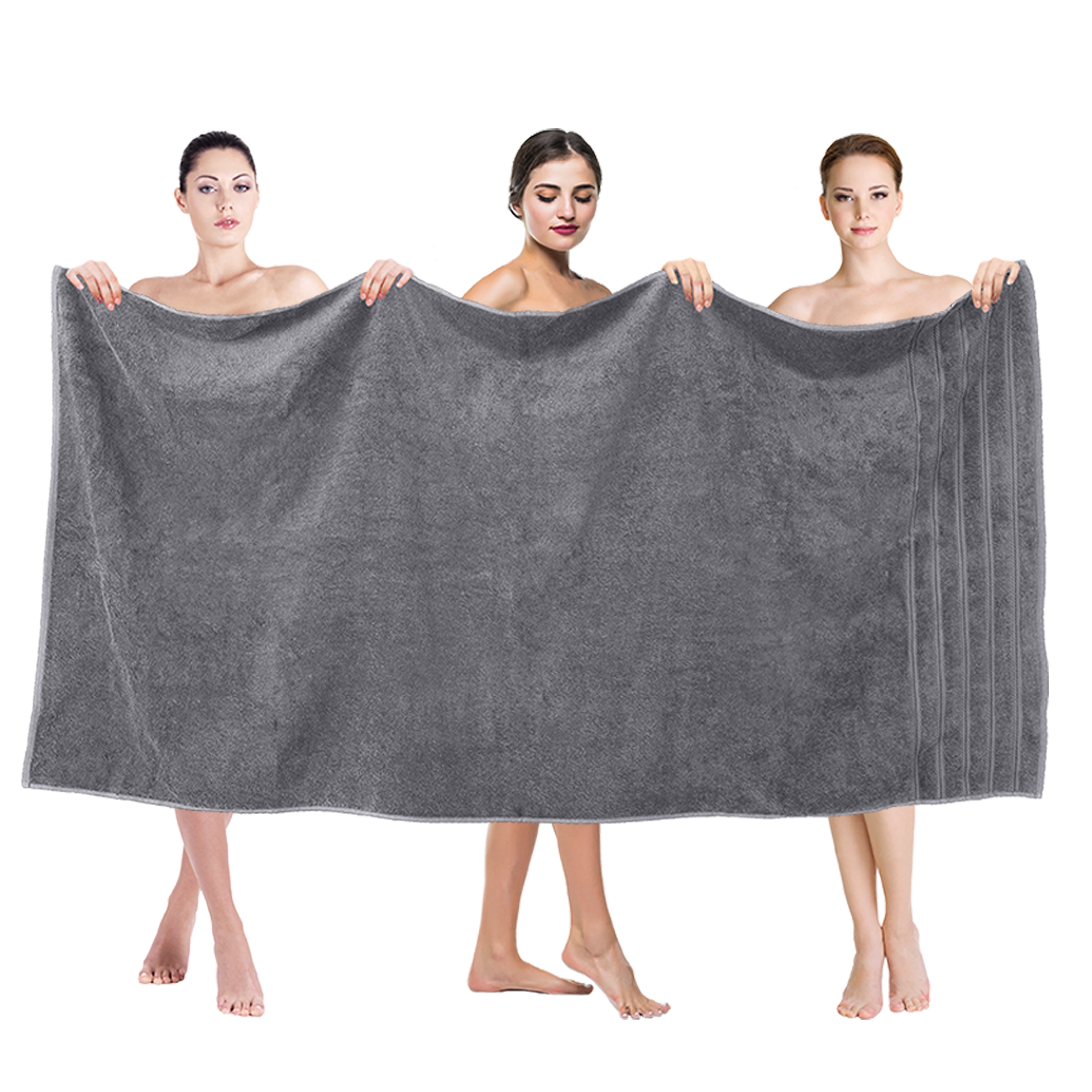 Large Jumbo Bath Towel 35x70 Premium & Luxury Towels for Bathroom Worth $34.95 - Black American Soft Linen Turkish Cotton Maximum Softness & Absorbent Bath Sheet