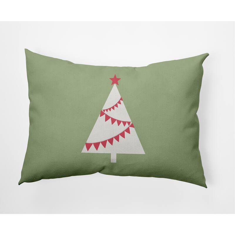 Garland Tree Christmas Decorative Throw Pillow - 14" x 20" - Sage Green