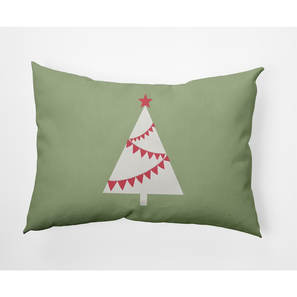 Garland Tree Christmas Decorative Throw Pillow