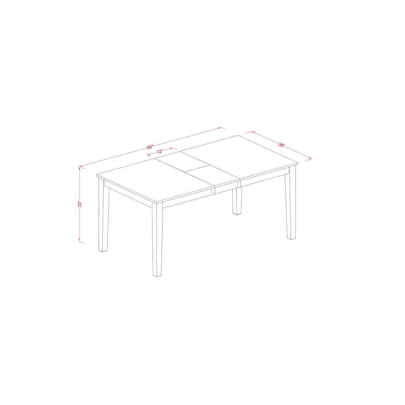 HomeStock 5-Pc Buttermilk and Cherry Solid Wood Top - Dining Room Set - Seats 4