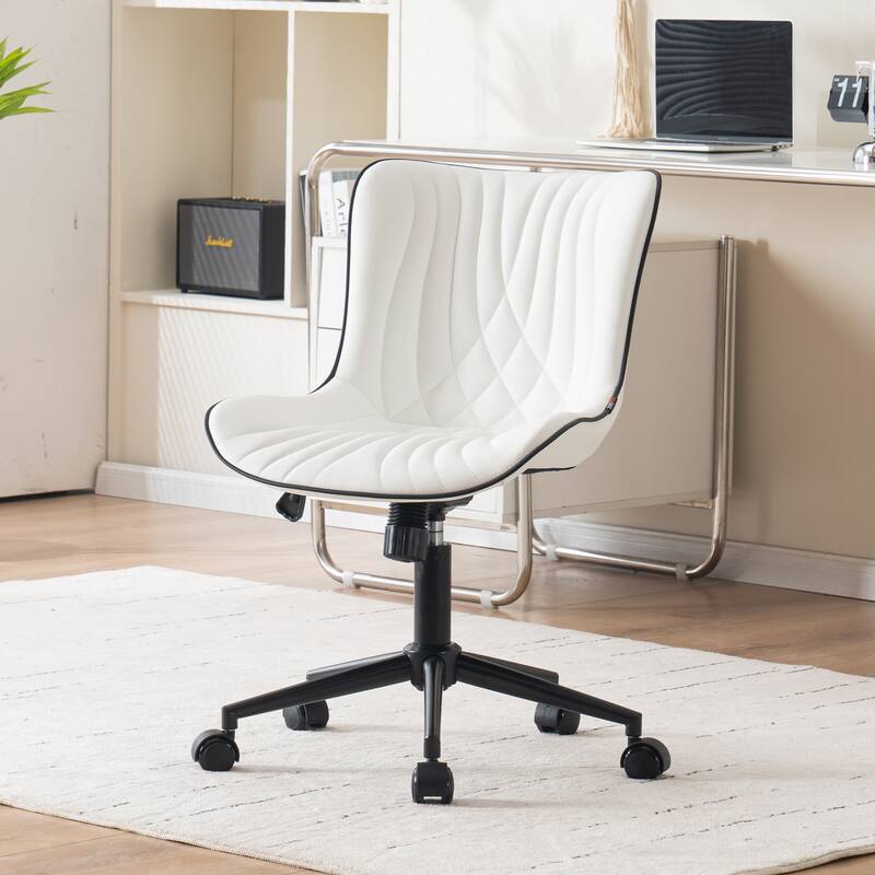 Armless Office Chair Swivel Home Office Desk Chairs with Wheels