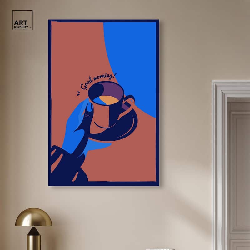 Good Morning Deco Canvas by Art Remedy, Gallery Wrapped